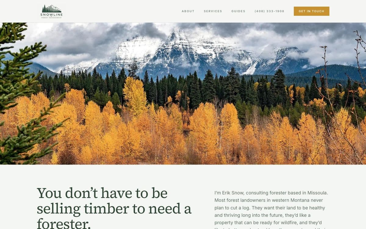 Snowline Forest Management, Home page